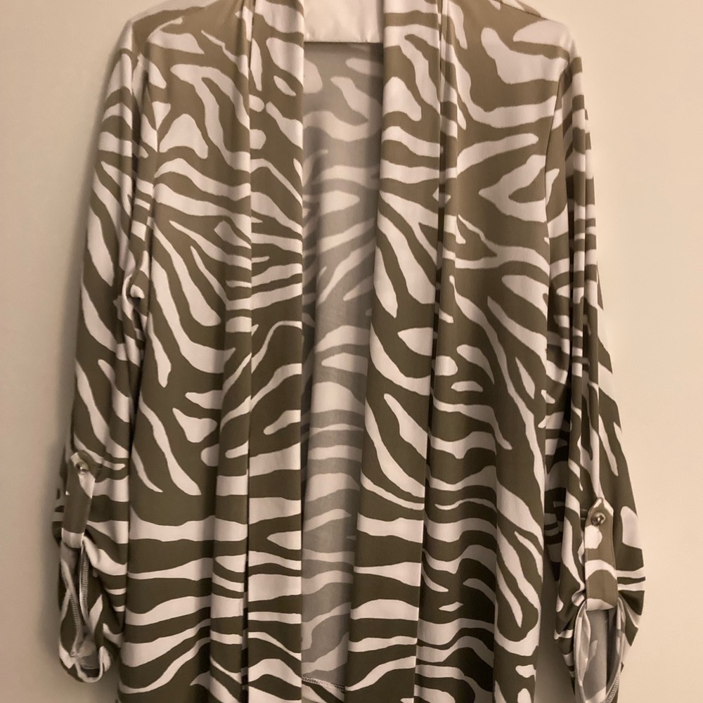 Chico’s Zebra Print Open Cardigan
